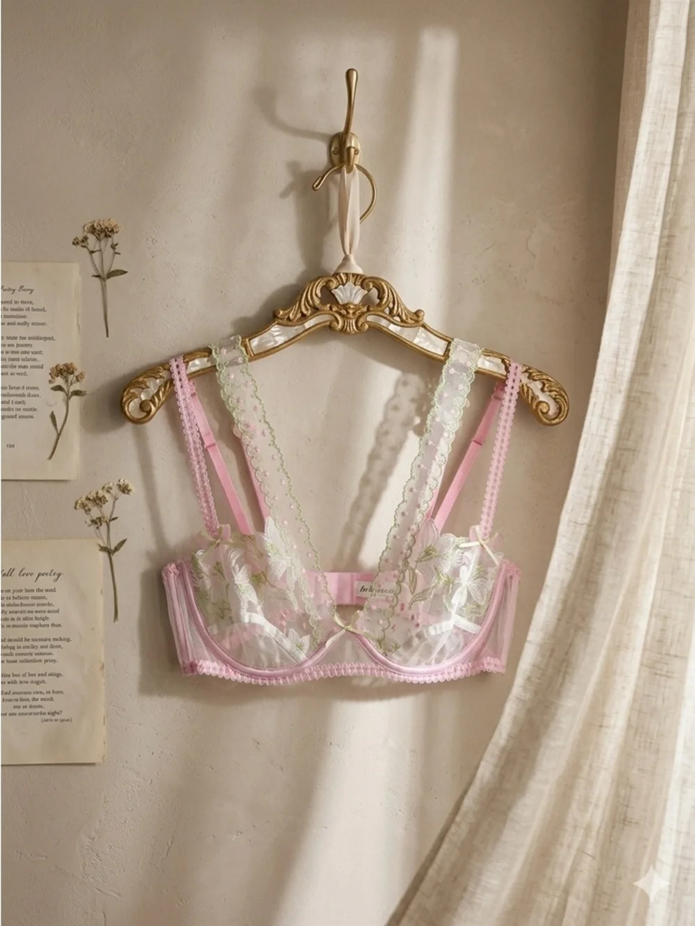 Victoria’s Secret For Love & Lemons Waterlilies Underwire Bra Small NWT